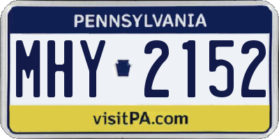 PA license plate MHY2152