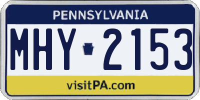 PA license plate MHY2153
