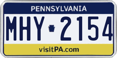 PA license plate MHY2154