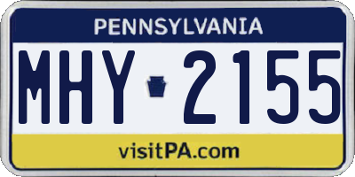 PA license plate MHY2155