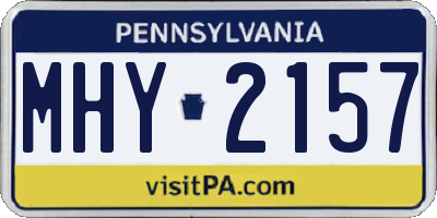 PA license plate MHY2157