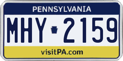 PA license plate MHY2159