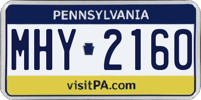PA license plate MHY2160