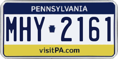 PA license plate MHY2161