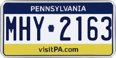 PA license plate MHY2163