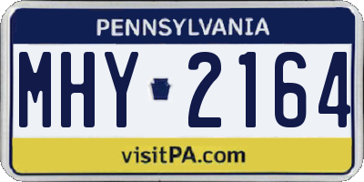 PA license plate MHY2164