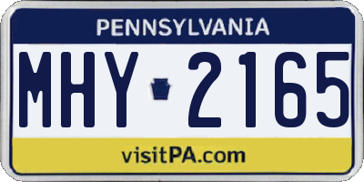 PA license plate MHY2165