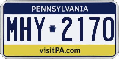 PA license plate MHY2170