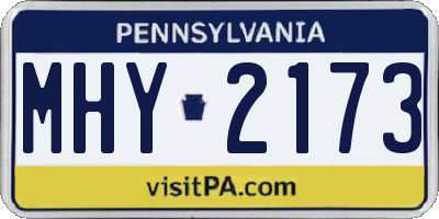 PA license plate MHY2173