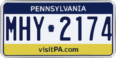 PA license plate MHY2174