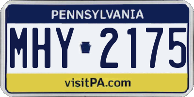 PA license plate MHY2175