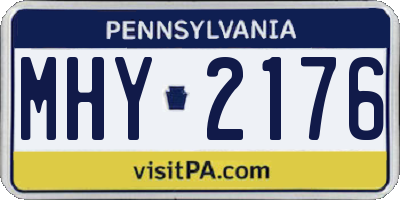 PA license plate MHY2176