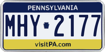PA license plate MHY2177
