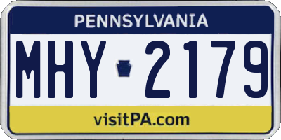 PA license plate MHY2179