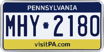 PA license plate MHY2180