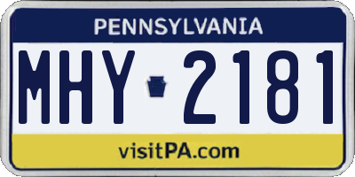 PA license plate MHY2181