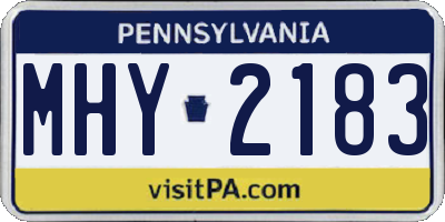 PA license plate MHY2183