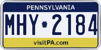 PA license plate MHY2184