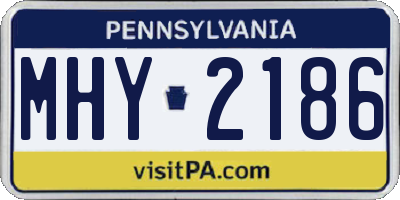 PA license plate MHY2186