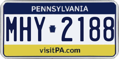 PA license plate MHY2188