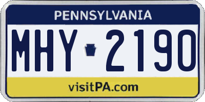 PA license plate MHY2190
