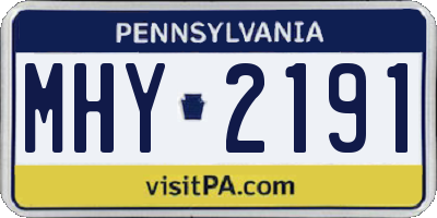 PA license plate MHY2191