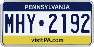 PA license plate MHY2192
