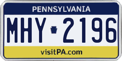 PA license plate MHY2196
