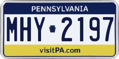 PA license plate MHY2197