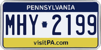 PA license plate MHY2199