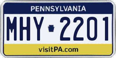 PA license plate MHY2201