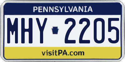 PA license plate MHY2205