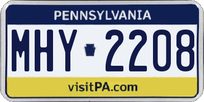 PA license plate MHY2208