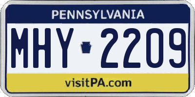 PA license plate MHY2209