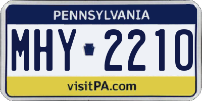 PA license plate MHY2210
