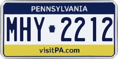 PA license plate MHY2212