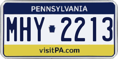 PA license plate MHY2213