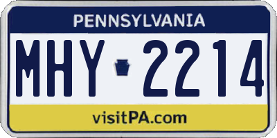 PA license plate MHY2214