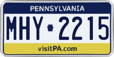 PA license plate MHY2215