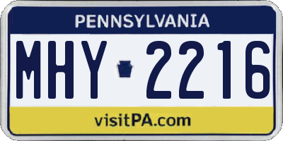 PA license plate MHY2216