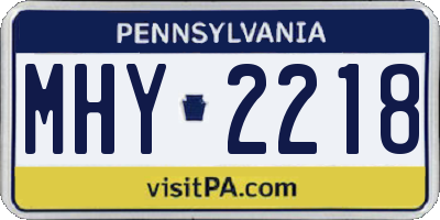 PA license plate MHY2218