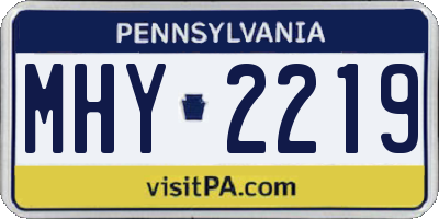 PA license plate MHY2219