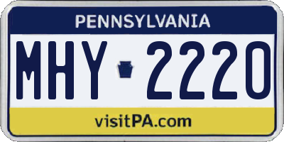 PA license plate MHY2220
