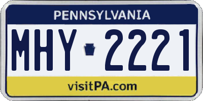 PA license plate MHY2221