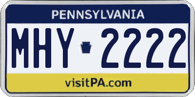 PA license plate MHY2222
