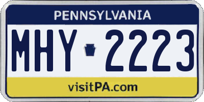 PA license plate MHY2223