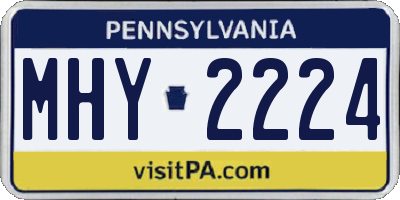 PA license plate MHY2224