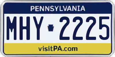 PA license plate MHY2225