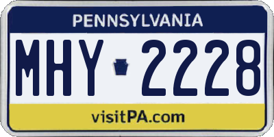 PA license plate MHY2228