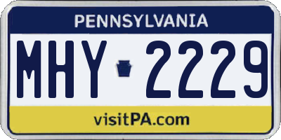 PA license plate MHY2229